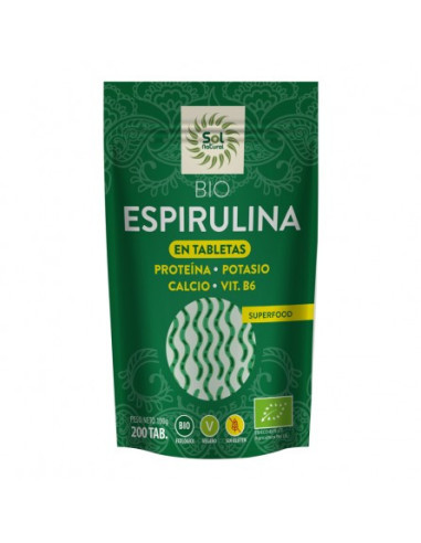 Espirulina Bio 200 tabletas Sol Natural